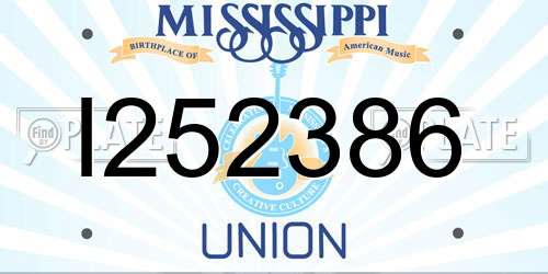 I252386 Mississippi License Plate