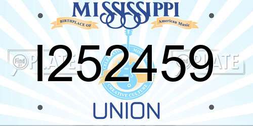 I252459 Mississippi License Plate