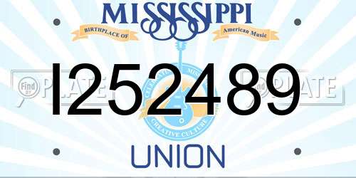I252489 Mississippi License Plate