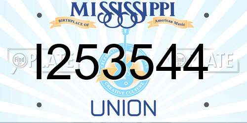 I253544 Mississippi License Plate