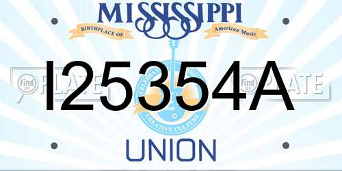 I25354A Mississippi License Plate