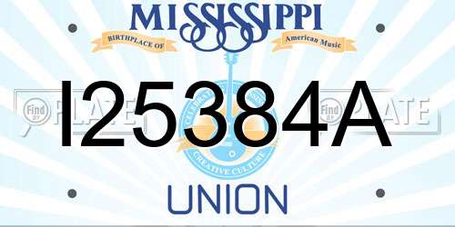 I25384A Mississippi License Plate