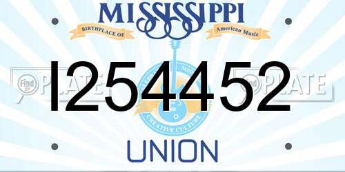 I254452 Mississippi License Plate