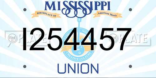 I254457 Mississippi License Plate