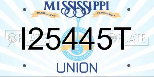 I25445T Mississippi License Plate