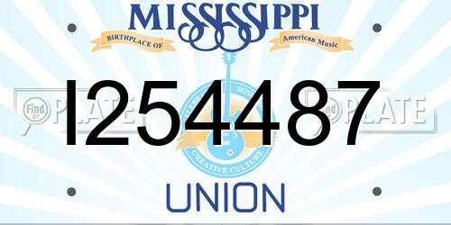 I254487 Mississippi License Plate