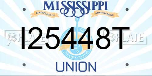 I25448T Mississippi License Plate