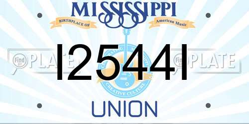 I2544I Mississippi License Plate