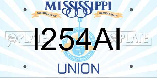 I254AI Mississippi License Plate