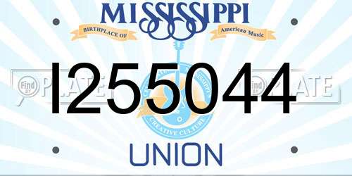 I255044 Mississippi License Plate