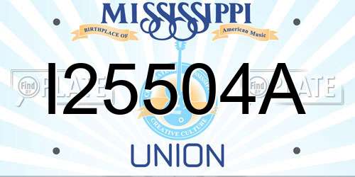 I25504A Mississippi License Plate