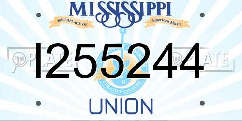 I255244 Mississippi License Plate