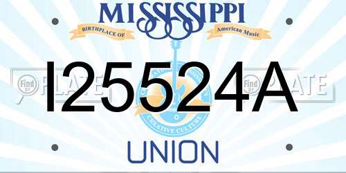 I25524A Mississippi License Plate