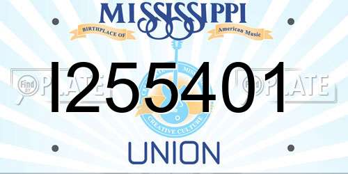 I255401 Mississippi License Plate