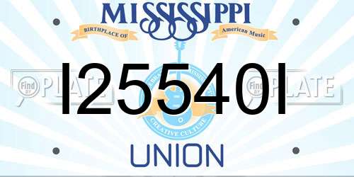 I25540I Mississippi License Plate