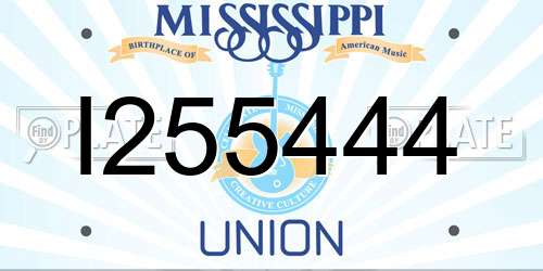I255444 Mississippi License Plate