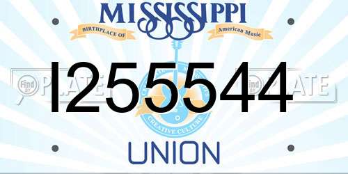 I255544 Mississippi License Plate