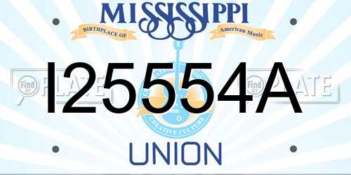 I25554A Mississippi License Plate