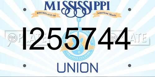 I255744 Mississippi License Plate