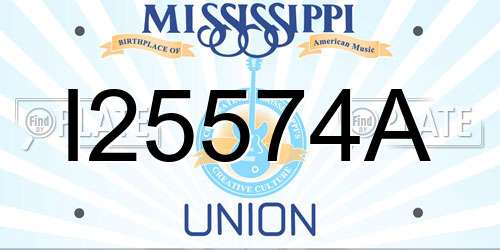 I25574A Mississippi License Plate