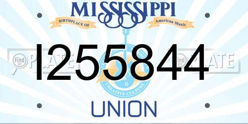 I255844 Mississippi License Plate