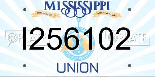 I256102 Mississippi License Plate