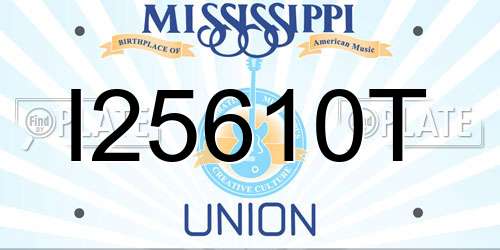 I25610T Mississippi License Plate