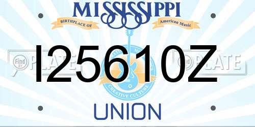 I25610Z Mississippi License Plate