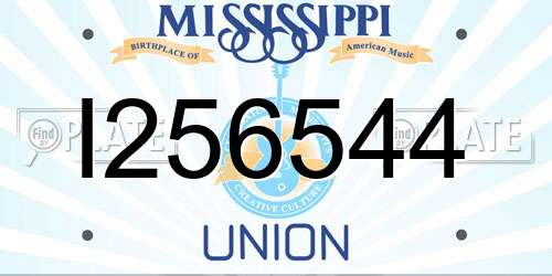 I256544 Mississippi License Plate
