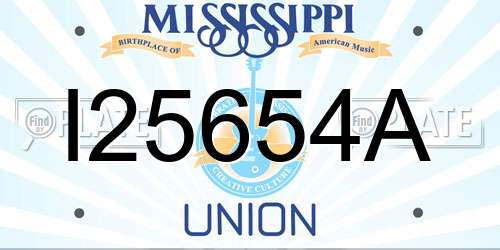 I25654A Mississippi License Plate