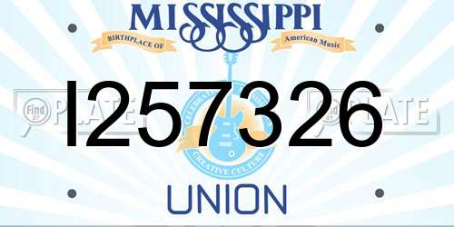 I257326 Mississippi License Plate