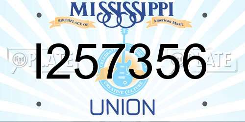 I257356 Mississippi License Plate