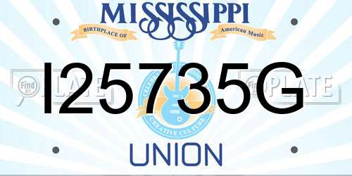 I25735G Mississippi License Plate