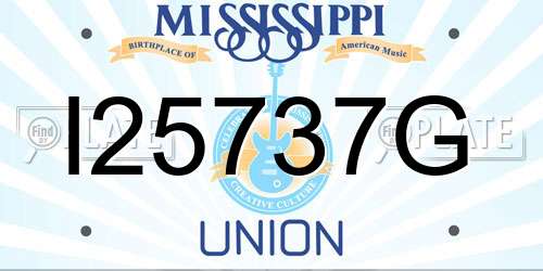 I25737G Mississippi License Plate