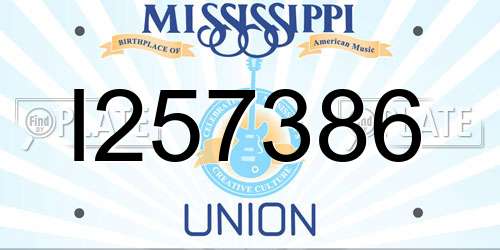 I257386 Mississippi License Plate