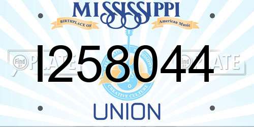 I258044 Mississippi License Plate