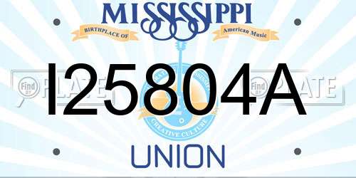 I25804A Mississippi License Plate