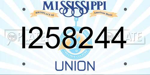 I258244 Mississippi License Plate