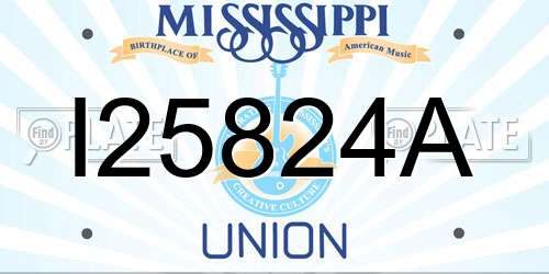 I25824A Mississippi License Plate