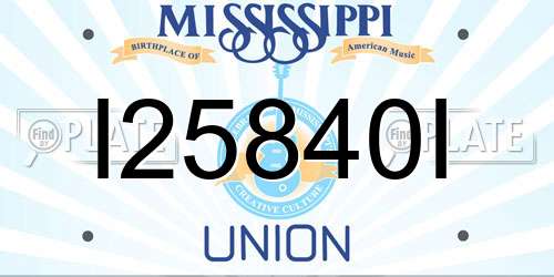 I25840I Mississippi License Plate
