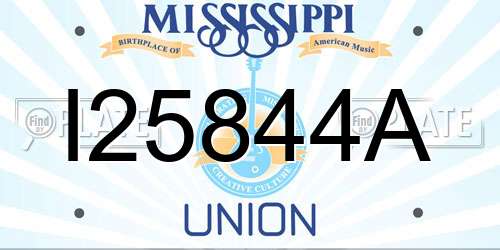 I25844A Mississippi License Plate