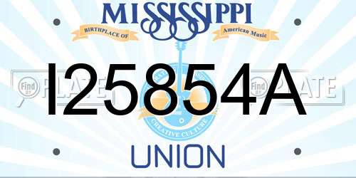 I25854A Mississippi License Plate