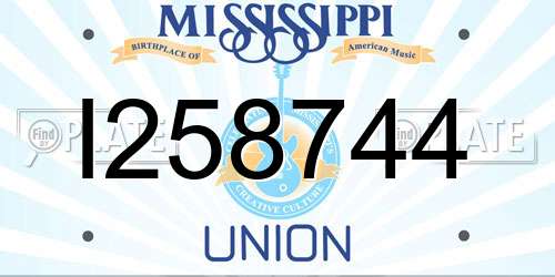 I258744 Mississippi License Plate