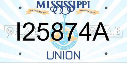 I25874A Mississippi License Plate