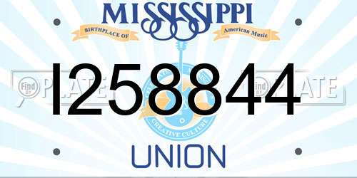 I258844 Mississippi License Plate