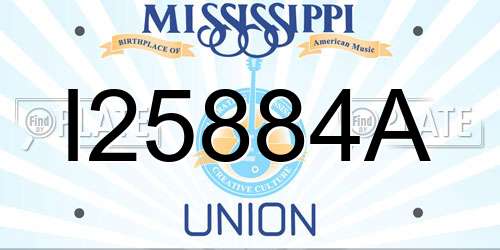 I25884A Mississippi License Plate