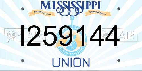 I259144 Mississippi License Plate