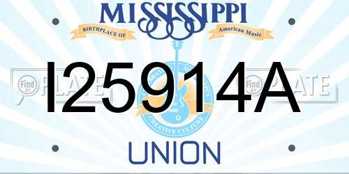 I25914A Mississippi License Plate