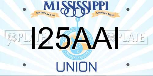I25AAI Mississippi License Plate