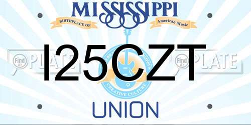 I25CZT Mississippi License Plate